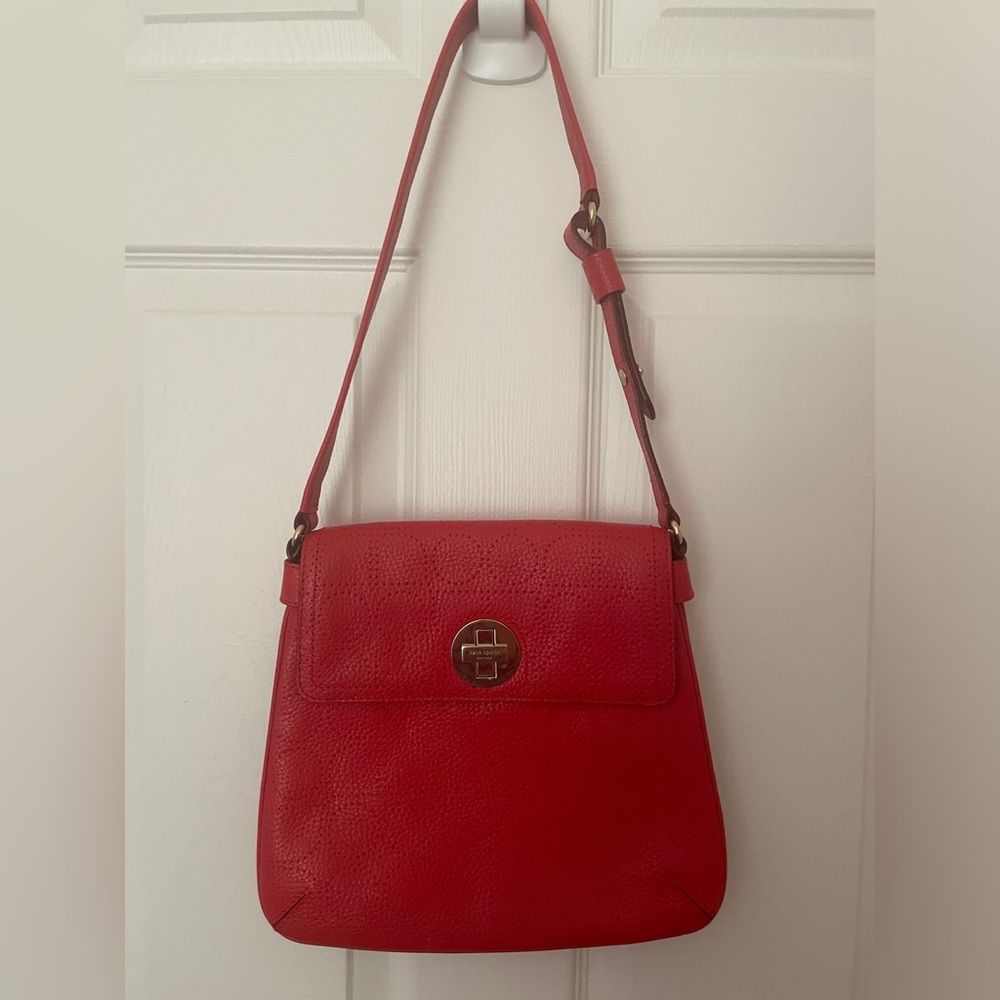 NWOT Kate Spade Small Perforated Red Leather Hobo Bag
